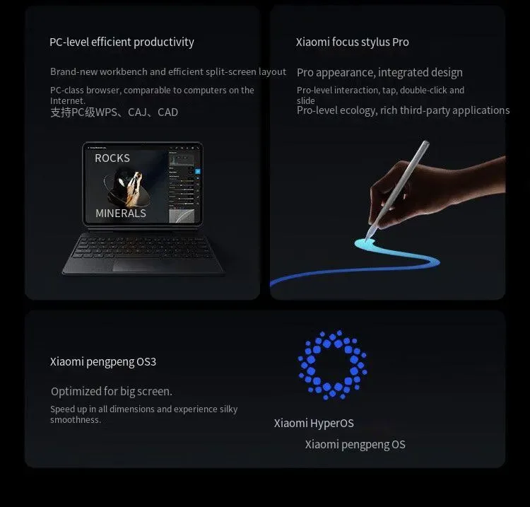 Original Xiaomi Mi Pad 8 Tablet PC 12GB RAM 256GB ROM Octa Core Snapdragon 8s Gen 4 Android 11.2" 144Hz 3.2K Screen 9200mAh Battery 13.0MP Office Game Notebook Pads Computer