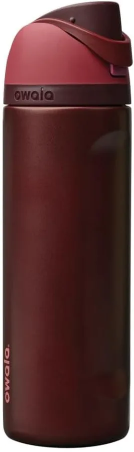 Owala FreeSip Stainless Steel Water Bottle 24 oz Black Cherry