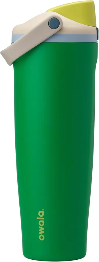 Owala FreeSip Sway Insulated Stainless Steel Water Bottle with Two-Way Spout, Built-In Straw and Bucket Handle, Made for Travel, School, and Sports, BPA Free, Leak Proof, 40 oz, Putting Green
