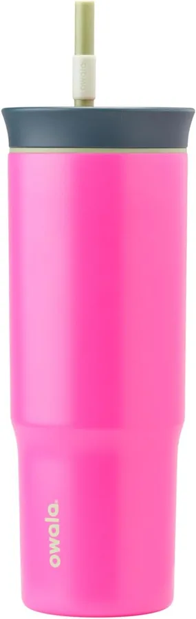 Owala Tumbler Stainless Steel Water Bottle 24 oz Watermelon Breeze | 2-in-1 Sip-or-Swig Lid | Splash-Resistant Lid | Reusable Straw | Cup Holder Friendly | Right & Left Hand Friendly