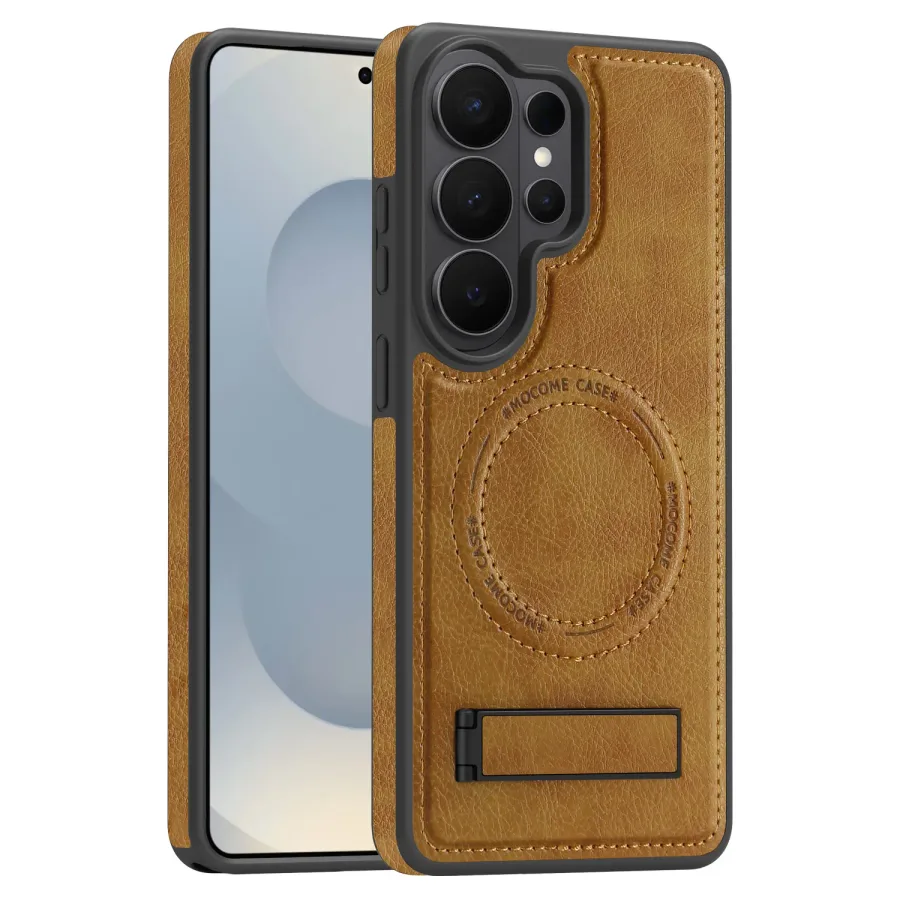 Phone Cases For Samsung Galaxy S26 S25 Edge S24 FE S23 S22 Pro Ultra Plus 4G 5G Folding Metal Stand Magnetic Cover Case Support Wireless Charging