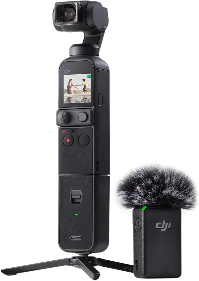 Pocket 2 Creator Combo - 3 Axis Handheld Gimbal Stabilizer with 4K Camera, Ultra HD Video, 64 MP Pixel high-Resolution Photo, 1/1.7” CMOS, HDR, Noise Reduction, Time Lapse, Slow Motion, Black