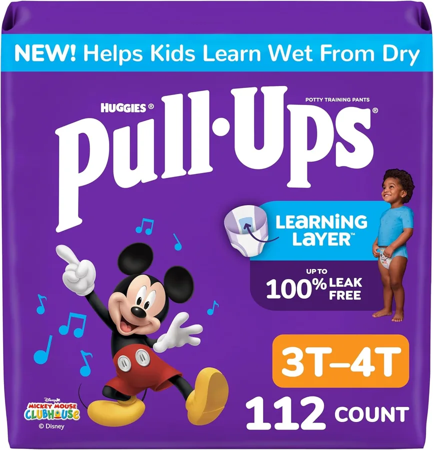 Pull-Ups Boys' Potty Training Pants, Size 3T-4T, 112 Count