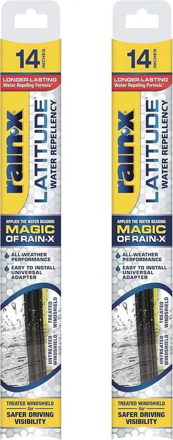 Rain-X 810202 Repellency Water Repellent Wiper Blades, 14" Windshield Wipers (Pack of 2), All Weather Streak-Free for Enhanced Visibility w/ Water Repellency Formula