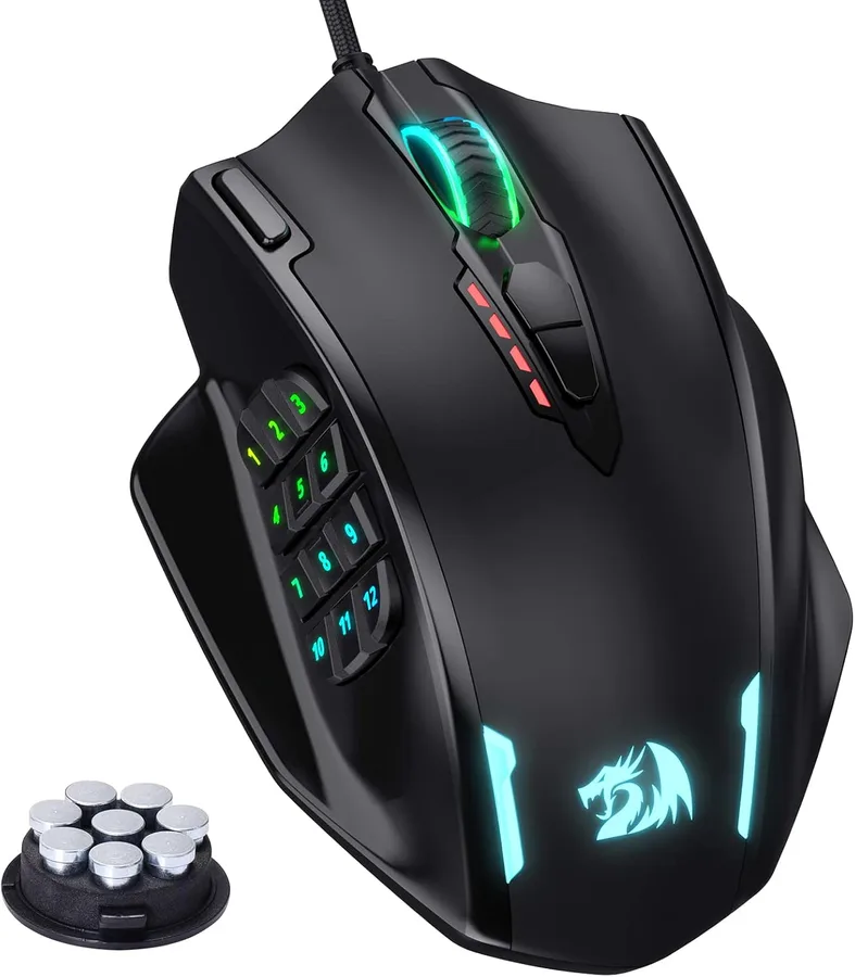 Redragon M908 Wired MMO RGB Gaming Mouse 12400 DPI Remapping Keys | Stable Lag-Free Connection, Redefine Keybinding Macro, Vibing Backlight, Ergonomic Grip Body Comfort
