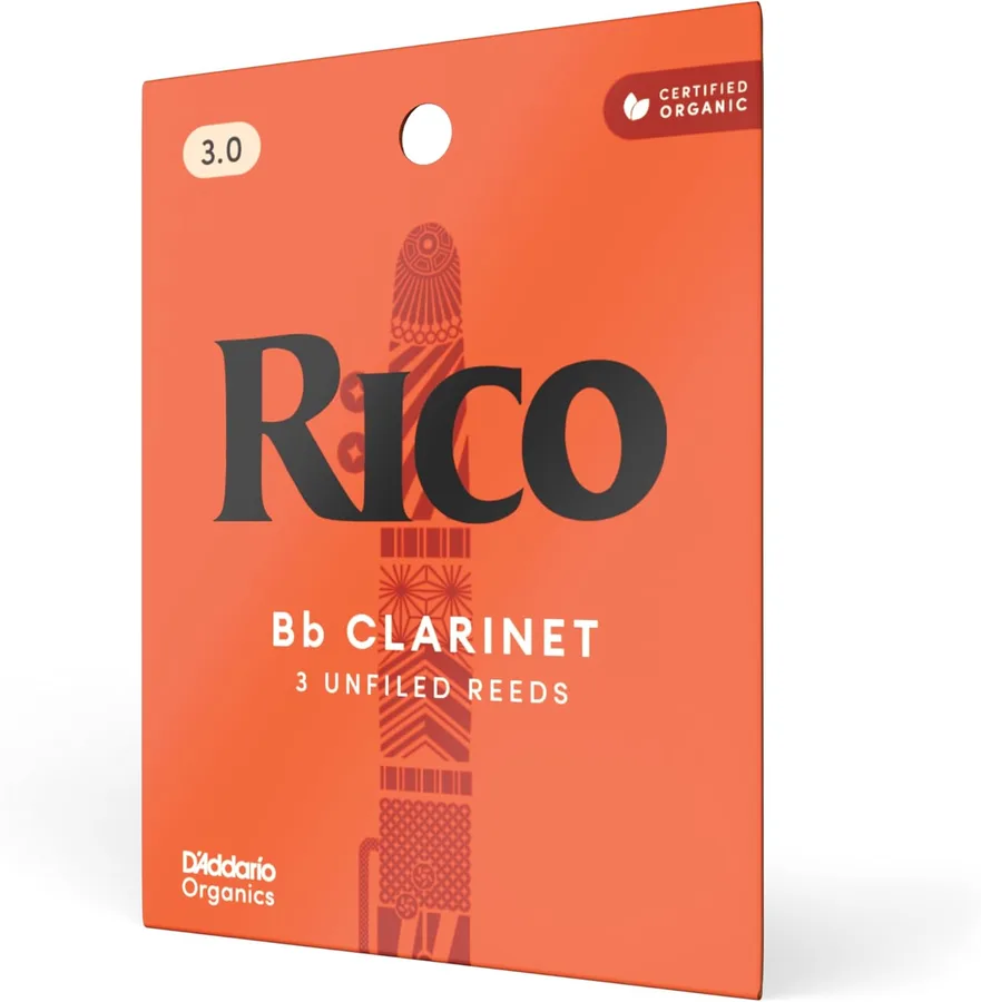 Rico Organic Bb Clarinet Reeds, Strength 3.0, 3 Pack | Rico Organic Bb Clarinet Reeds provide consistent response, easy playability, warm tone, and reliable performance.