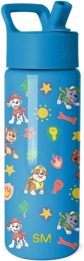 Simple Modern Paw Patrol Kids Water Bottle & Toddler Cup | 18oz | Insulated Stainless Steel Paw Patrol Toddler Water Bottle, Kids Tumbler with Straw | Spill Proof for School, Girls, Boys