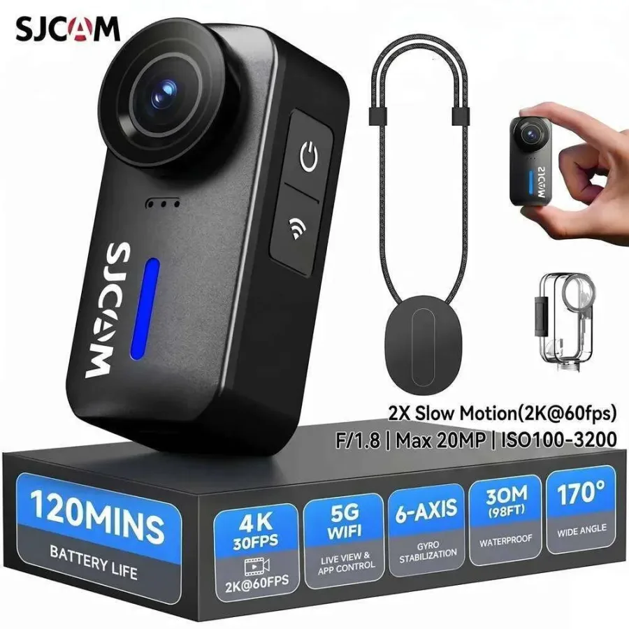 SJCAM C110+ 4K Action Camera Gyro Stabilization 170 Wide Angle Underwater Vlog Cam for Stream Outdoor Cycling Diving Travel 26Y0618