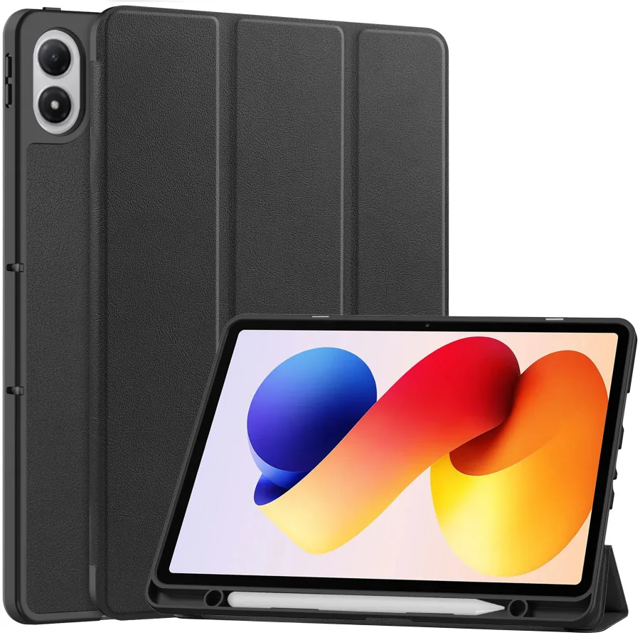 Smart Cases For Xiaomi Redmi Pad 2 Pro 12.1" 12.1Inch Flexible Soft TPU Bumper Auto Sleep Wake Function Tablet PC Fundas Case Three Fold Cover With Pen Slot