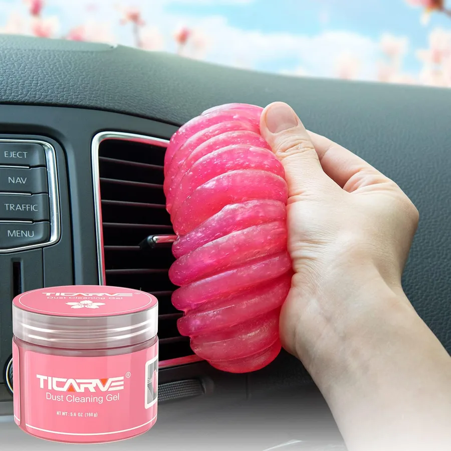 TICARVE Car Cleaning Gel Detailing Putty Car Putty Auto Detailing Tools Car Interior Cleaner Cleaning Slime Car Accessories Keyboard Cleaner Rose/NT WT: 5.6 oz (160 gr) | Car Interior Cleaner Detailing Kit Car Cleaning Supplies Slime Keyboard Cleaner Dust Remover Gifts For Men Women Rose 5.6oz