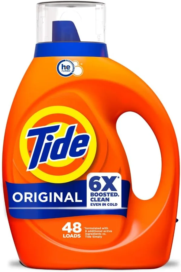 Tide Laundry Detergent Liquid, Original Scent, 48 Loads, 60 fl oz, Works on 100% of Common Stains