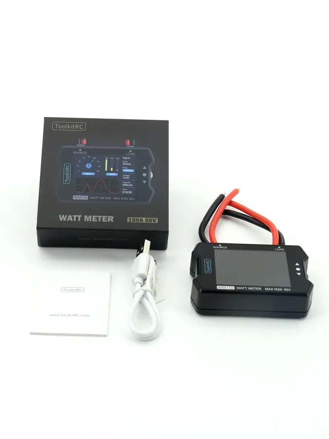ToolkitRC WM150 150A 50V Watt Meter Power Analyzer LCD Display Power Voltage Current Tester PWM Output for RC FPV Drone