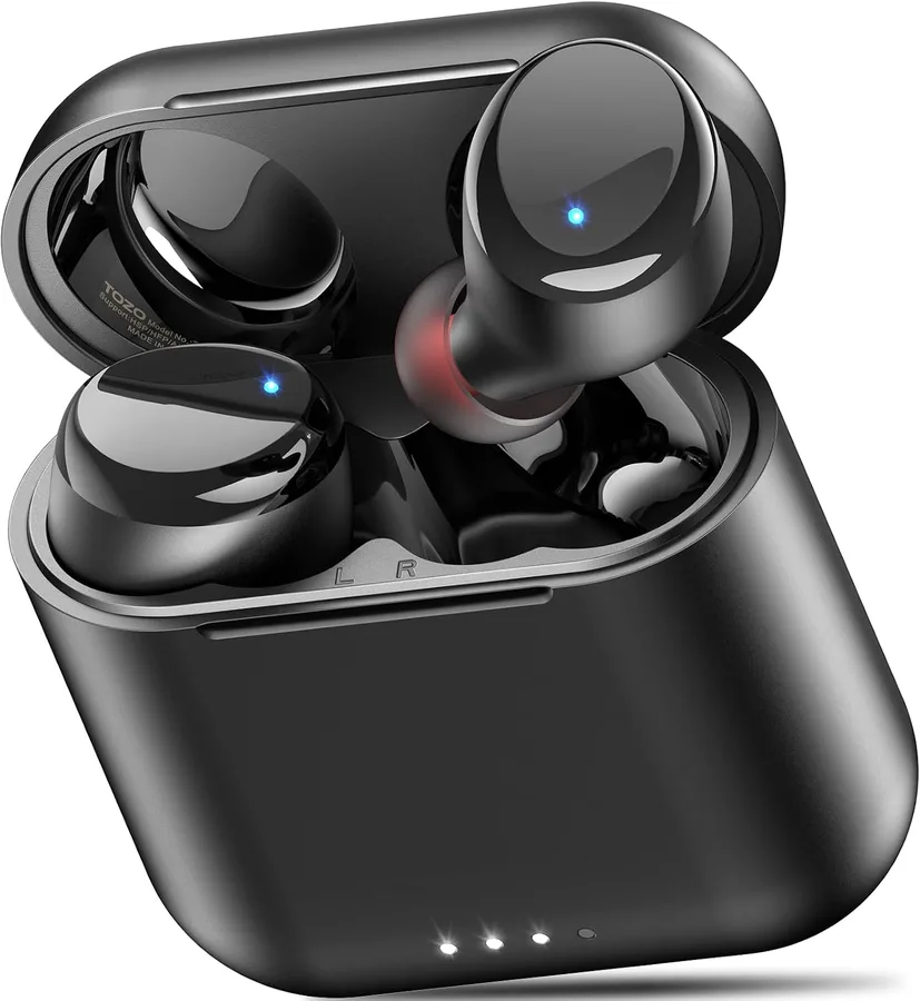 TOZO T6 Wireless Earbuds Bluetooth 5.3 Stereo Sound in Ear Headphones | 50H Long Playtime Ear buds with Charging Case, App Customizable EQs, IPX8 Waterproof Earphones, AI Calls, Deep Bass