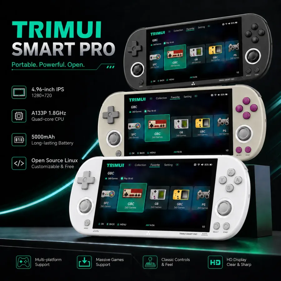 TRIMUI Smart Pro Open Source Handheld Console WiFi Streaming Video Player 720P HD Screen Classic Retro Gaming Device