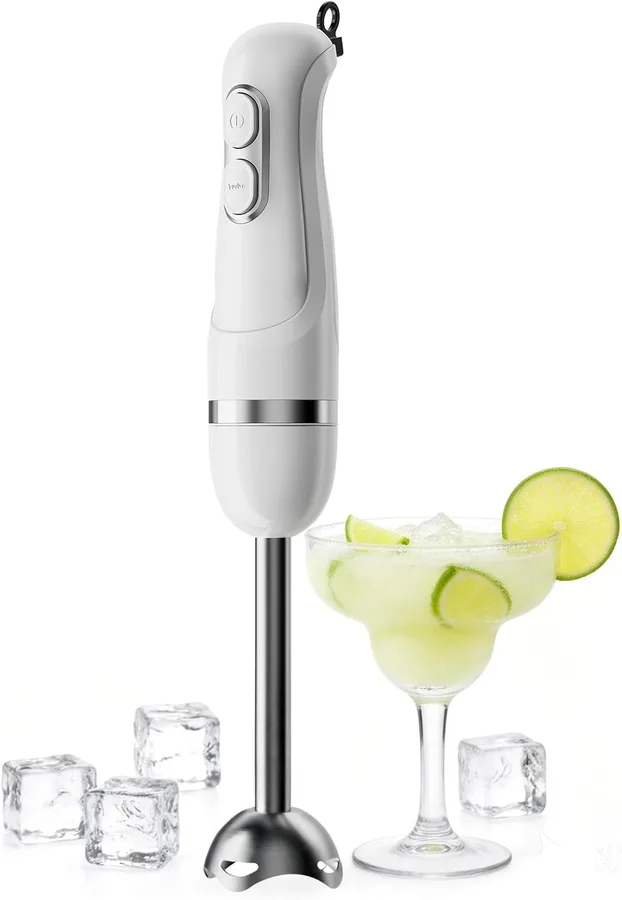 Turelar Immersion Blender Corded 400W, 2 Speed, Emulsifier, Blend | Hand Blender Stick Mixer, Ergonomic Handle, Stainless Steel Blades, Effortless Blending for Soup, Smoothies, Puree, Baby Food