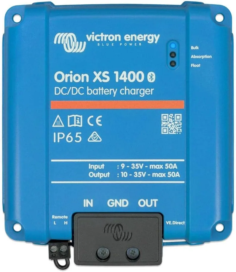 Victron Energy Orion XS 1400 DC-DC Battery Charger 12/24V 50A – | 1400W Output, 98.5% Efficiency, Bluetooth Monitoring, Adaptive 4-Stage Charging, IP65 Rated for Dual Battery Systems