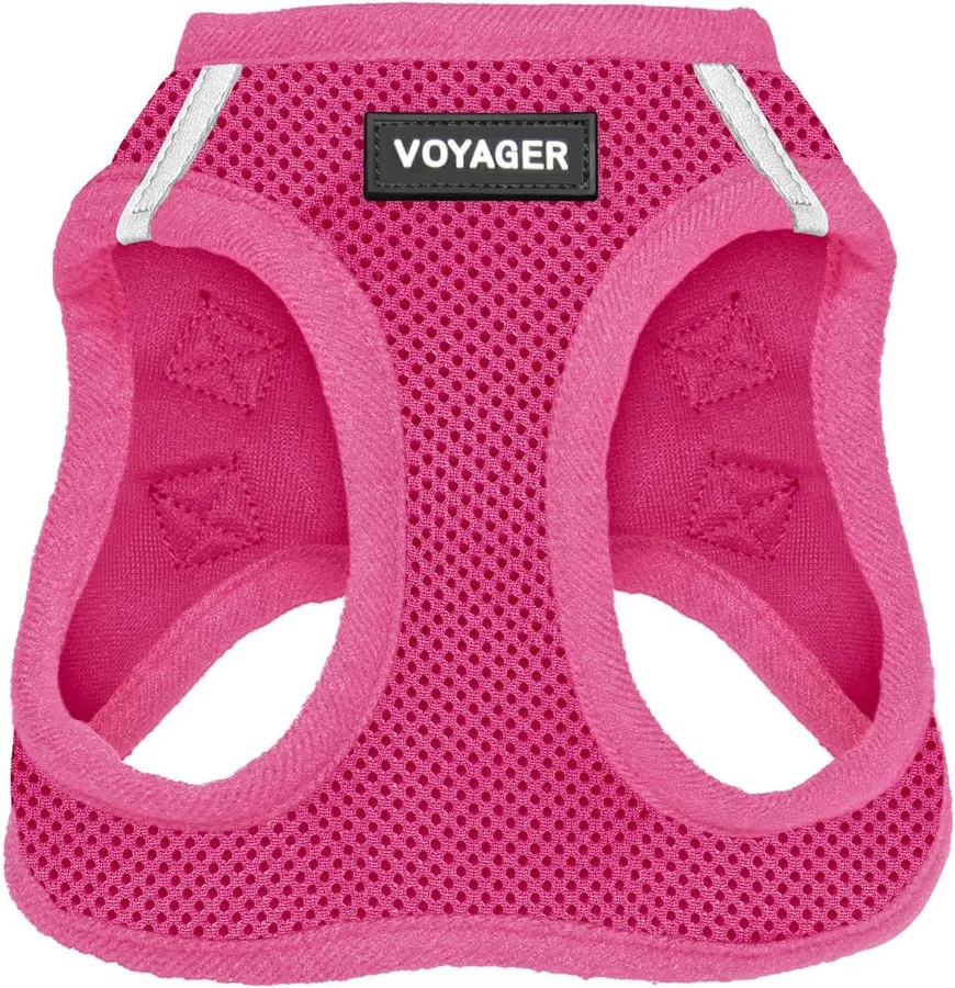 Voyager Step-in Air Dog Vest Harness - Fuchsia, Small | 14.5-16" in Chest, Reflective Bands, All Weather Breathable Air Mesh, Cats Compatible, Lightweight, Fast Drying