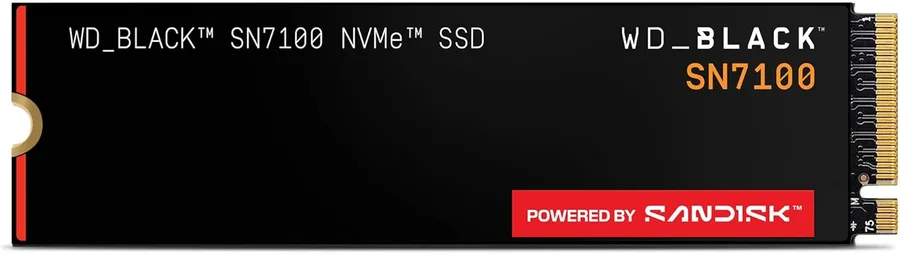 WD_Black SN7100 2TB NVMe SSD - Gen4 PCIe, M.2 2280, Up to 7,250 MB/s Read Speed, Up to 6,900 MB/s Write Speed, Next Gen TLC 3D NAND, for Laptops, Handheld Gaming Devices - WDS200T4X0E