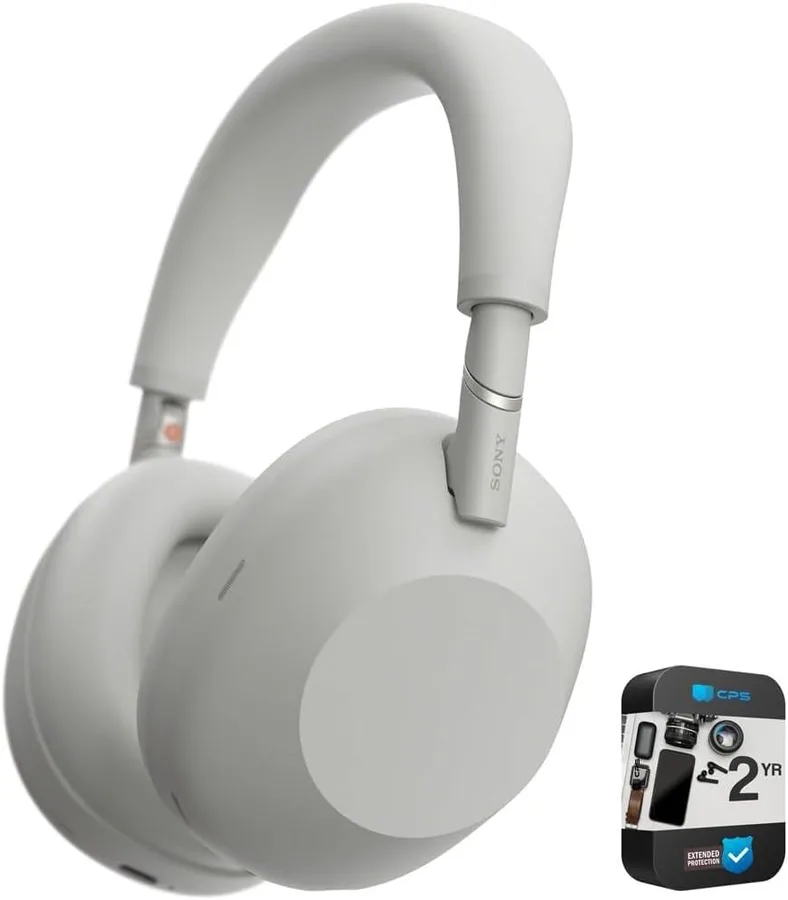 WH-1000XM6/S Best Wireless Noise Canceling Headphones, Platinum Silver Bundle with Deco Gear CPS Exclusive 26 Month Protection Pack | Official USA Partner Model